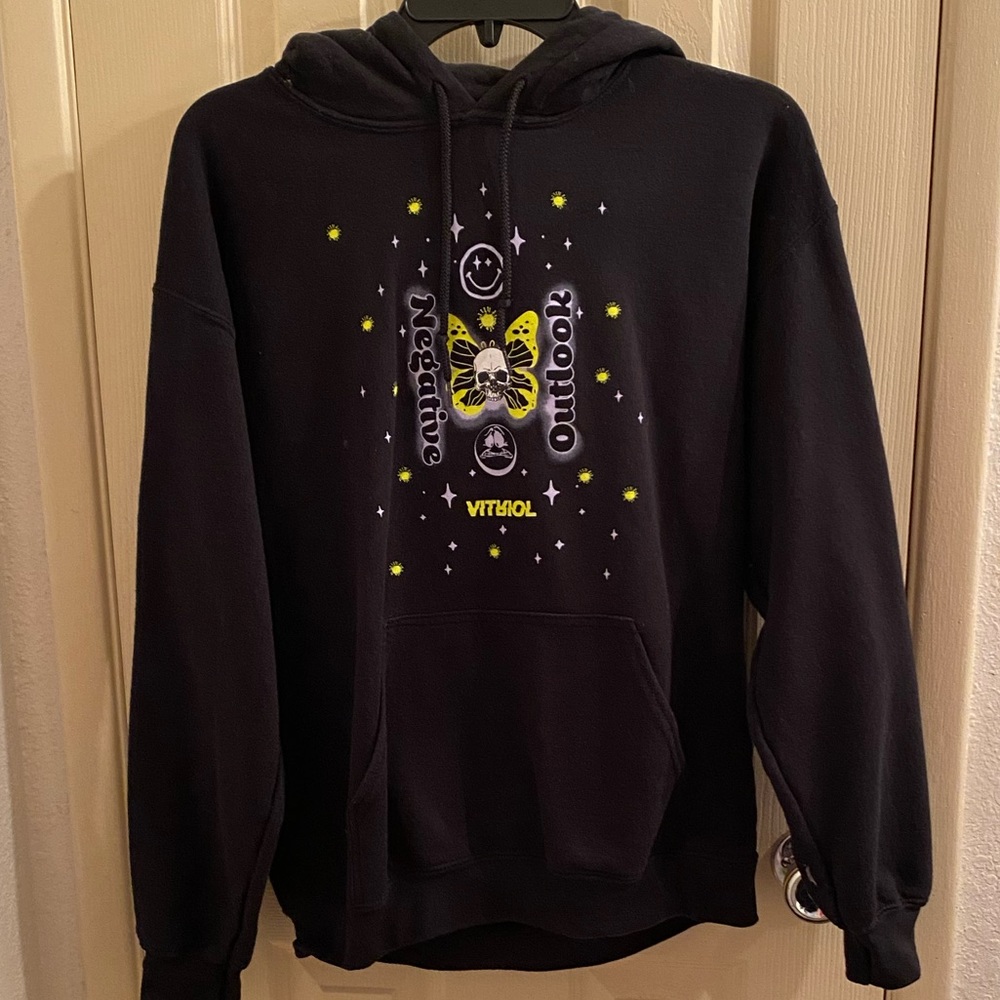 Black “negative outlook” hoodie